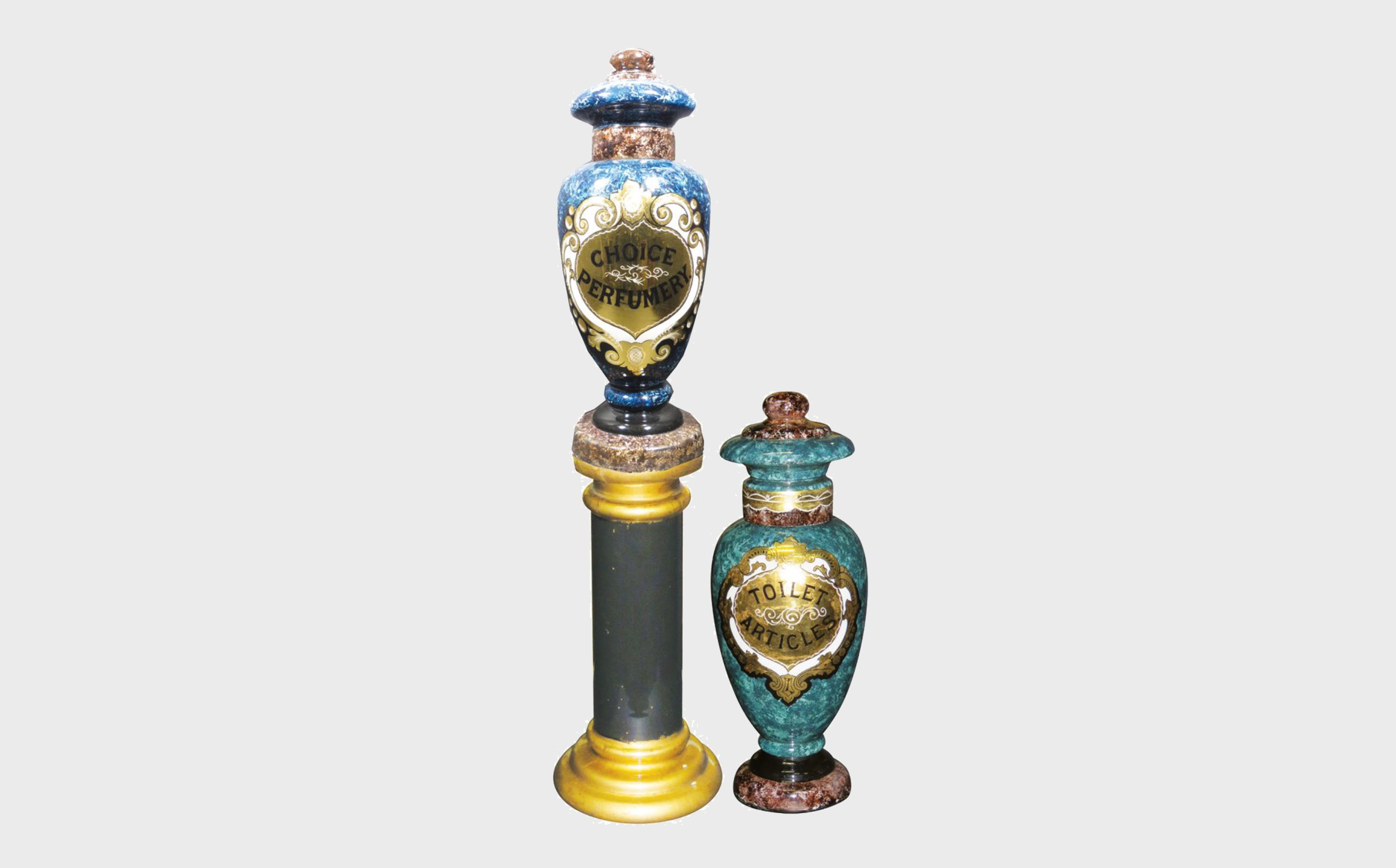 Two-reverse-Glass-Show-Globes Two reverse Glass Show Globes